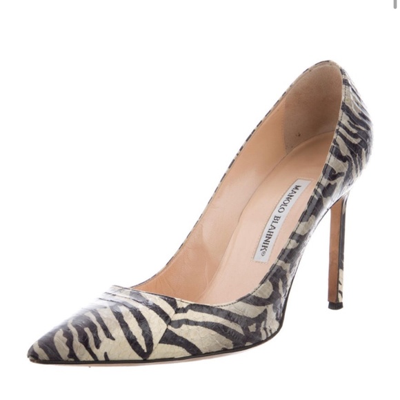 Manolo Blahnik Shoes - Manolo Blahnik Leather Zebra Pumps